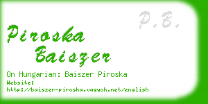 piroska baiszer business card